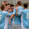 Valley Players Celebrate Callum Powell's goal