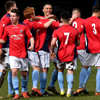 Valley celebrate Steve Towers' goal