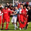 Valley defend a freekick