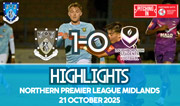 Match Highlights - Rugby Town 1-0 Loughborough Students - NPL Midlands - October 2025