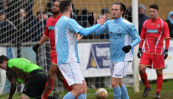 Richard Blythe sent off - Rugby 1-0 AFC Hayes - Rugby Town FC