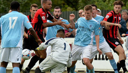 Goalmouth Scramble - Brackley Town 1-1 Rugby Town - October 2015 - FA Cup 3rd Qualifying Round