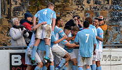 Celebrating David Kolodynski's equaliser - Sheffield 1-1 Rugby Town