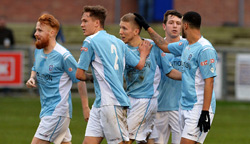 Valley Players Celebrate David Kolodynski's Second Goal - Rugby Town 3-1 Market Drayton Town