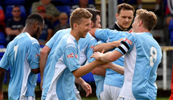Valley players celebrate 5th goal - Kettering Town 3-5 Rugby Town
