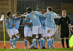 Celebration - Grantham Town 1-1 Rugby Town - NPL Midlands - November 2024
