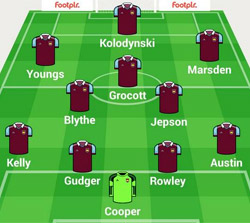 Rugby Town lineup v Chasetown FA Cup