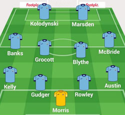 Rugby Town lineup v Redditch