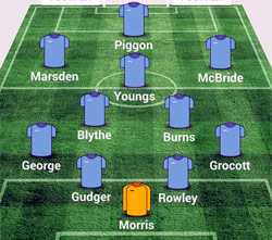 Rugby Town lineup v Egham Town - January 2015