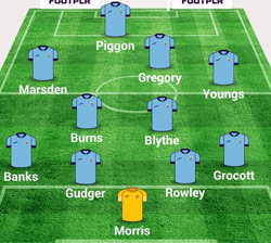 Rugby Town lineup v Uxbridge - January 2015