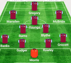 Rugby Town lineup v Bedford Town - January 2015