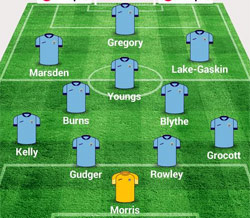 Rugby Town lineup v Potters Bar Town - March 2015
