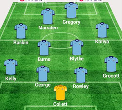 Rugby Town lineup v North Greenford - March 2015